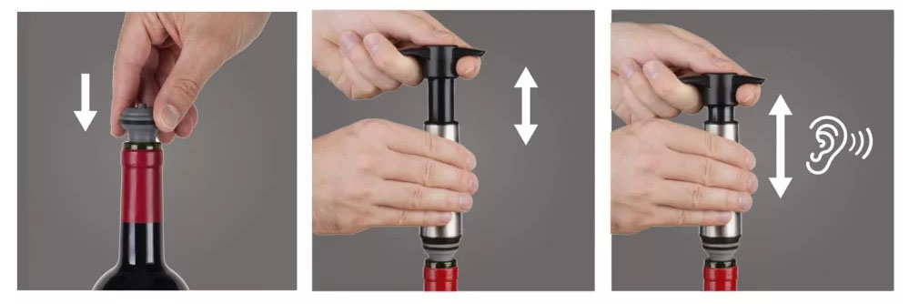 vacuvin vákuumpumpa borzáró (2 db dugóval) inox elegant